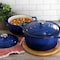 Megachef 5 Quarts Round Enameled Cast Iron Casserole with Lid in Gradient Dark Blue 750124651M - alternate 7