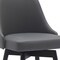 Homeroots 26" Gray and Black Faux Leather with Solid Wood Swivel Counter Height Bar Chair 534478 - alternate 5
