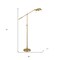 Homeroots 61" Brass Adjustable Swing Arm Floor Lamp With Gold Cone Shade 523596 - alternate 6