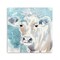 Homeroots 30" x 30" Blue Pastel Watercolor Cow Unframed Canvas Wall Art 398924 - alternate 1