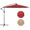 Simple Deluxe 10ft Offset Umbrella Cantilever Patio Hanging Umbrella Outdoor Market Umbrella with Crank and Cross LGBRLAOFFSET10RED - alternate 1