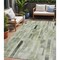 Homeroots 5' X 8' Green And Gray Striped Washable Indoor Outdoor Area Rug 615519 - alternate 1