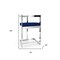 Homeroots 30" Blue and Silver Metal and Velvet Low Back Bar Height Bar Chair 555066 - alternate 5