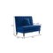 Homeroots 55in Navy Blue and Black Velvet Loveseat 724029 - alternate 5