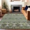 Homeroots 8' X 10' Fern Green Taupe And Ivory Tribal Washable Indoor Outdoor Area Rug 615413 - alternate 8