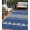 Homeroots 5' X 8' Navy Blue Ivory And Beige Southwestern Washable Indoor Outdoor Area Rug 613928 - alternate 1