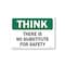 Signmission OSHA, There Is No Substitute For Safety, Size: 12in X 18in Rigid Plastic, OS-CL-P-1218-L-20012 OS-CL-P-1218-L-20012 - alternate 1