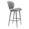 Homeroots 30" Gray And Black Faux Leather And Steel Low Back Bar Height Bar Chair 555733 - alternate 8