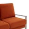Leisuremod Jefferson Contemporary Velvet Sofa with Silver Frame, Orange JAS77OR - alternate 7