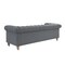 Homeroots 92" Dark Gray Linen Chesterfield Wood Sofa 543989 - alternate 6