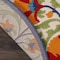 Homeroots 4' Navy Blue Beige Green Blue And Red Round Floral Indoor Outdoor Area Rug 546800 - alternate 7
