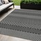 Homeroots 5' X 8' Black And Ivory Chevron Washable Indoor Outdoor Area Rug 612239 - alternate 1