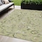 Homeroots 5' X 8' Artichoke Green Gray And Brown Floral Washable Indoor Outdoor Area Rug 597789 - alternate 1