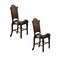 Homeroots Set of Two 24" Brown Faux Leather and Solid Wood Counter Height Bar Chairs, 2PK 573436 - alternate 1