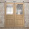 Sartodoors Modern Double Barn Door 64 x 84 inches, Ego 5011 Natural Oak, 13FT Silver Rail Track Set, Solid P EGO5011DB-S-SNA-6484 - alternate 4