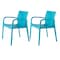 Homeroots Set of Two Blue Heavy Duty Plastic Outdoor Stacking Dining Chairs, 2PK 565194 - alternate 1