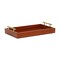 Homeroots 16" Brown And Gold Solid Wood Handmade Serving Tray With Handles 625663 - alternate 13