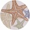 Homeroots 5' Ivory Yellow Orange And Green Round Starfish Indoor Outdoor Area Rug 546878 - alternate 1