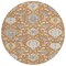 Homeroots 8' Copper Ivory And Gray Round Damask Washable Indoor Outdoor Area Rug 599408 - alternate 5