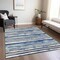 Homeroots 8' X 10' Navy Blue Beige And Ivory Striped Washable Indoor Outdoor Area Rug 598911 - alternate 7