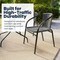 Flash Furniture Square Metal Table, Sqr w/Rattan Chairs, Gray, 28", Aluminum, Glass, Metal, Plastic, Rattan, Clear TLH-073SQ-037GY4-GG - alternate 15