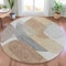 Homeroots 8' Taupe And Gray Round Abstract Washable Indoor Outdoor Area Rug 632193 - alternate 5