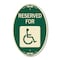 Signmission Graphic Handicapped Reserved Green & Tan, 12 In X 18 In Architectural Oval, Heavy Gauge Aluminum A-OV-G-1218-9973 - alternate 1
