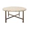 Homeroots 30" Ivory and Brass Genuine Marble and Iron Round Frame Coffee Table 488790 - alternate 4