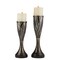Homeroots Black Silver and Bronze Polyresin Abstract Centerpiece Pillar Candle Holders With Candle, 2PK 468851 - alternate 4