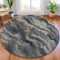 Homeroots 8' Gray And Silver Round Abstract Washable Indoor Outdoor Area Rug 631307 - alternate 4