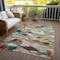 Homeroots 9' X 12' Green Teal Blue And Terra Cotta Abstract Washable Indoor Outdoor Area Rug 603129 - alternate 6