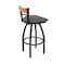 Holland Bar Stool Co Revelle 36in Swivel Extra Tall Bar Stool, Black Wrinkle Finish, Medium Back and Graph Chalice Seat 881 - alternate 6