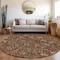 Homeroots 8' Brown Tan And Red Round Floral Washable Indoor Outdoor Area Rug 603433 - alternate 8
