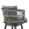 Armen Living Zella Outdoor Patio Swivel Counter Stool in Aluminum with Light Gray Rope and Earl Gray Cushions LCZESWBAGRY26 - alternate 7