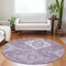 Homeroots 8' Lavender Plum And Ivory Round Medallion Washable Indoor Outdoor Area Rug 589046 - alternate 7