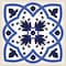 Homeroots 7" X 7" Blue And White Mosaic Peel And Stick Removable Tiles 399828 - alternate 3