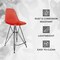 Leisuremod Cresco Acrylic Barstool - Modern ABS Plastic Counter Stool with Steel Legs & Footrest, 2PK CRBL-30TR2 - alternate 6