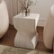 Leisuremod Onyx Twisted Square Fiberstone Side Table, Tree Bark Texture, Fully Assembled OST14CR - alternate 8