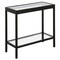 Homeroots 24" Black And Clear Glass And Steel End Table With Shelf 544176 - alternate 6