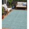 Homeroots 5' X 8' Teal Blue And Silver Geometric Washable Indoor Outdoor Area Rug 594510 - alternate 1