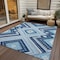 Homeroots 9' X 12' Navy Blue Aqua And Ivory Tribal Washable Indoor Outdoor Area Rug 598140 - alternate 7