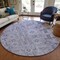 Homeroots 8' Lavender Purple And Gray Round Oriental Washable Indoor Outdoor Area Rug 582094 - alternate 8