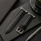 Elegani Leather Band Compatible with Apple Watch 44mm, Black, Black/Rose Gold/Yellow Gold Buckle LZQR2-BLK-44 - alternate 2