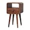 Homeroots 22" Brown Solid Wood Square One Drawer Nightstand 651524 - alternate 7