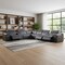 Homeroots Gray Italian Leather Power Reclining U Shaped Eight Piece Corner Sectional With Console 366359 - alternate 5