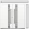Vdomdoors Metal Double Doors Deux 1713 White Enamel Frosted Glass 1 Sidelight and Top Transom Entry Modern Pa DEUX1713DEXD-BEM-W72+16xH96+14-LH-O - alternate 1