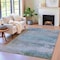 Homeroots 8' X 10' Pewter Navy Blue And Charcoal Abstract Washable Indoor Outdoor Area Rug 630846 - alternate 6