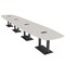 Skutchi Designs Arc Boat Conference Table, 45 in W, 264 in L, Ivory HAR-ABOT-48x264-DOU.BK-K458-EBLK - alternate 1