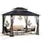 Sunjoy 10 ft. x 12 ft. Hardtop Gazebo with Netting and LED Lights A102023920 - alternate 1