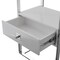 Homeroots 71" Light Gray Stainless Steel and Wood Three Tier Etagere Bookcase with A Drawer 544735 - alternate 8